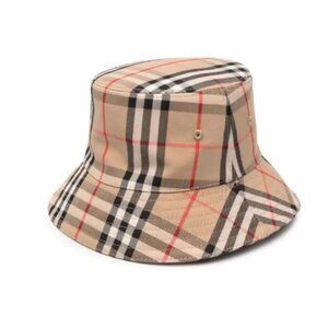 NWT Authentic Burberry  Icon Stripe Reversible Bucket Hat - double side